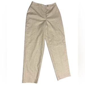 Isabella Bird Old Money Wool Silk Italian High Rise Straight Leg Dress Pants 6